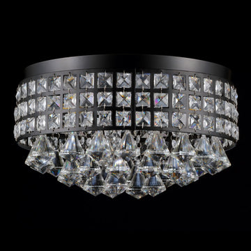 Meredith 14.5" Crystal Drops/Metal LED Flush Mount - JONATHAN Y